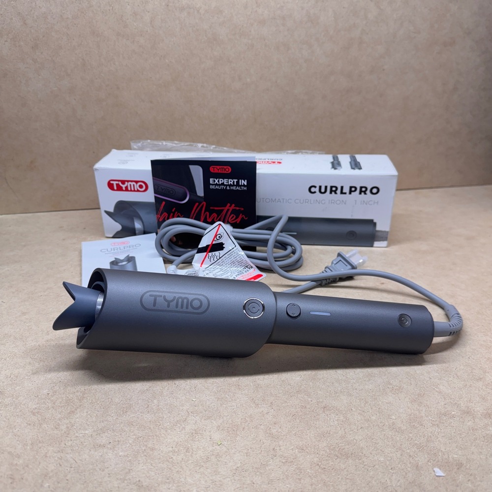 TYMO CURLPRO Automatic Curling Iron 1 Inch Grey Ceramic Ionic Hair Styling Wand